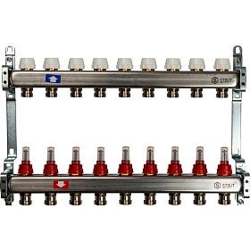 STOUT Коллектор из нержавеющей стали с расходомерами 9 вых.