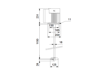 Электрическая мешалка El.stirrer f.1000l tank,SS E/X,1150-125, Grundfos