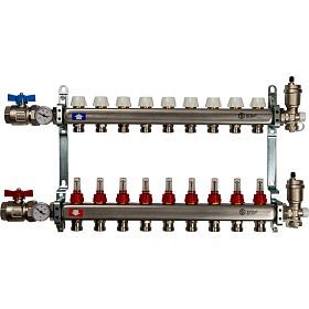 STOUT Коллектор из нержавеющей стали в сборе с расходомерами 9 вых.